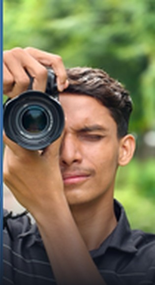 Photographer shooting close-up